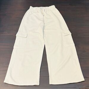 Zara Girls Cream Cargo track Pants
